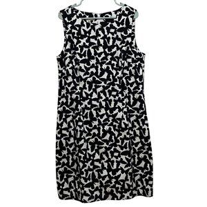 Talbots Butterfly Print Sleeveless Shift Dress Size 14 Garden Club Sunday‎ Vacay